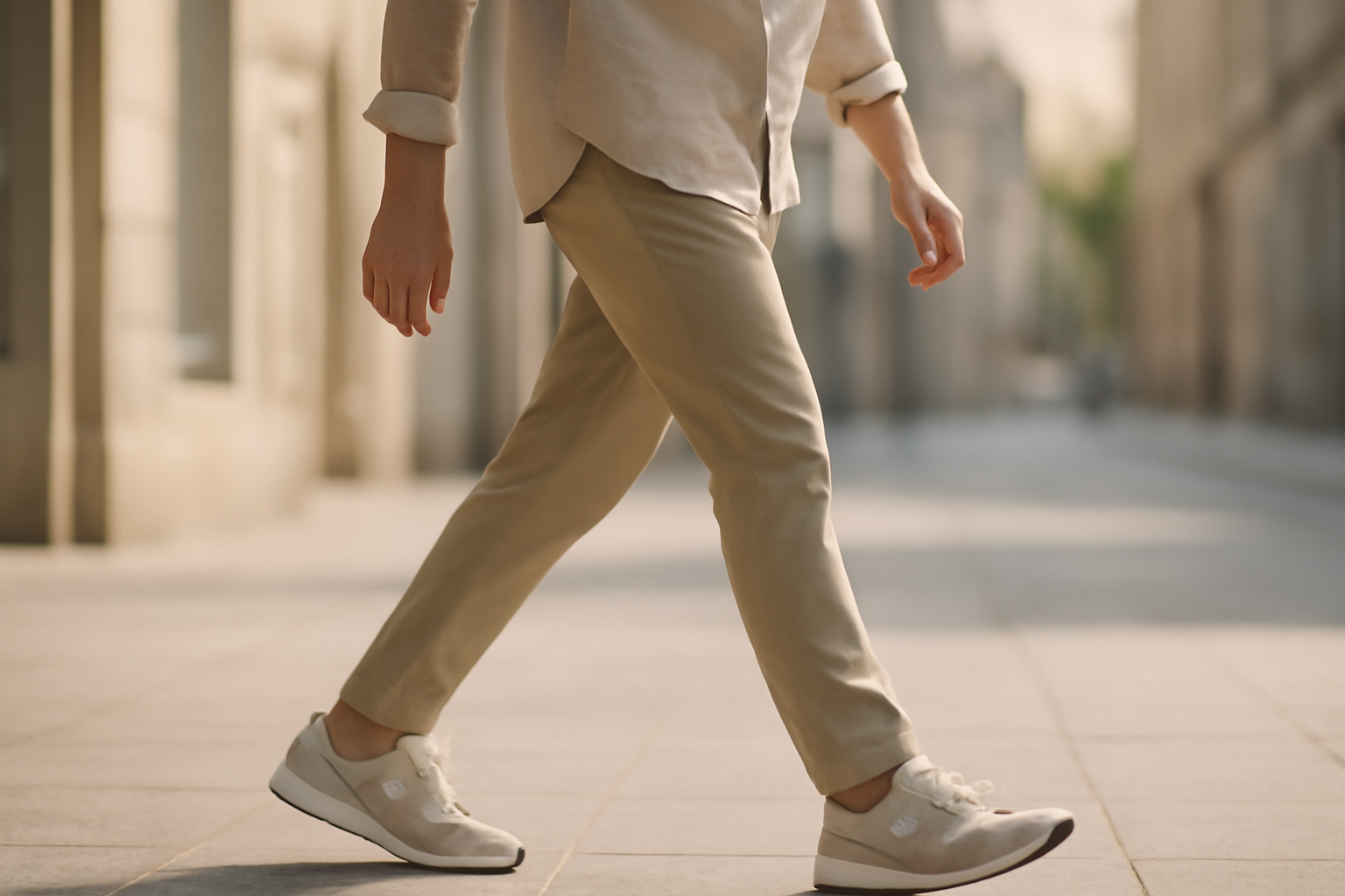homme marchant en ville avec chaussures modernes