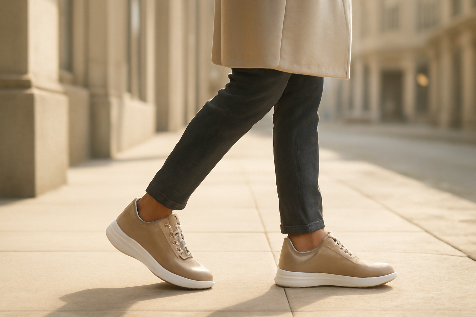 personne marchant en ville avec chaussures modernes