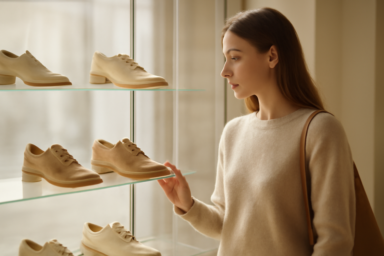 annie-chausseur-quel-magasin-chaussures-nantes-centre client regardant chaussures en vitrine
