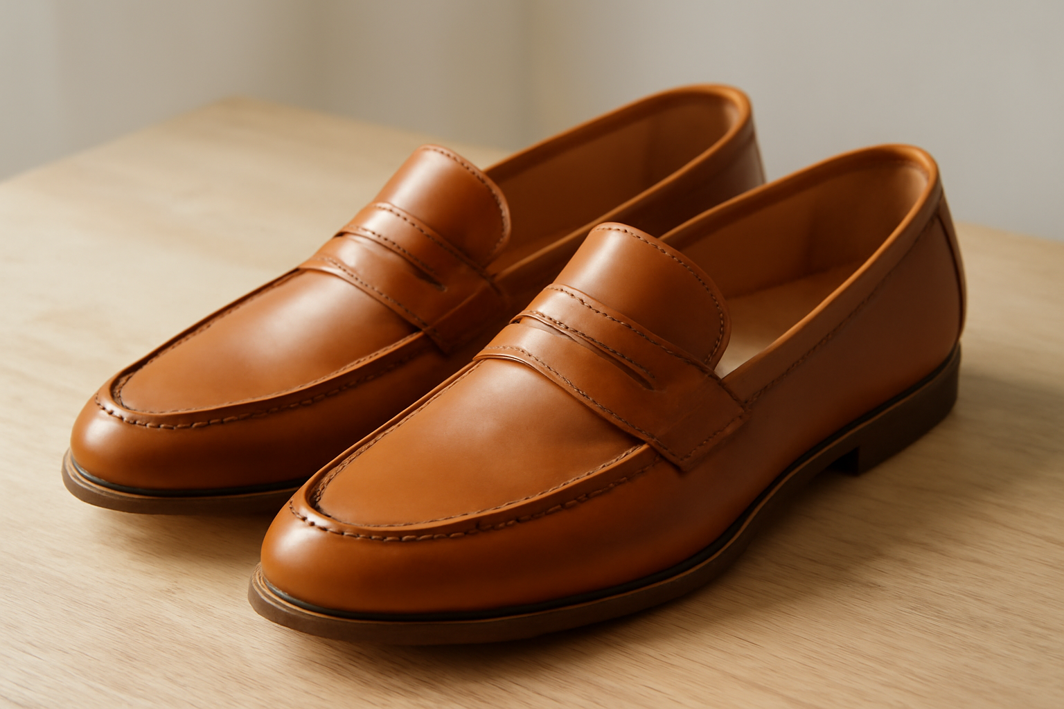 annie-chausseur-sebago-classic-dan-explication mocassins en cuir posés sur surface bois