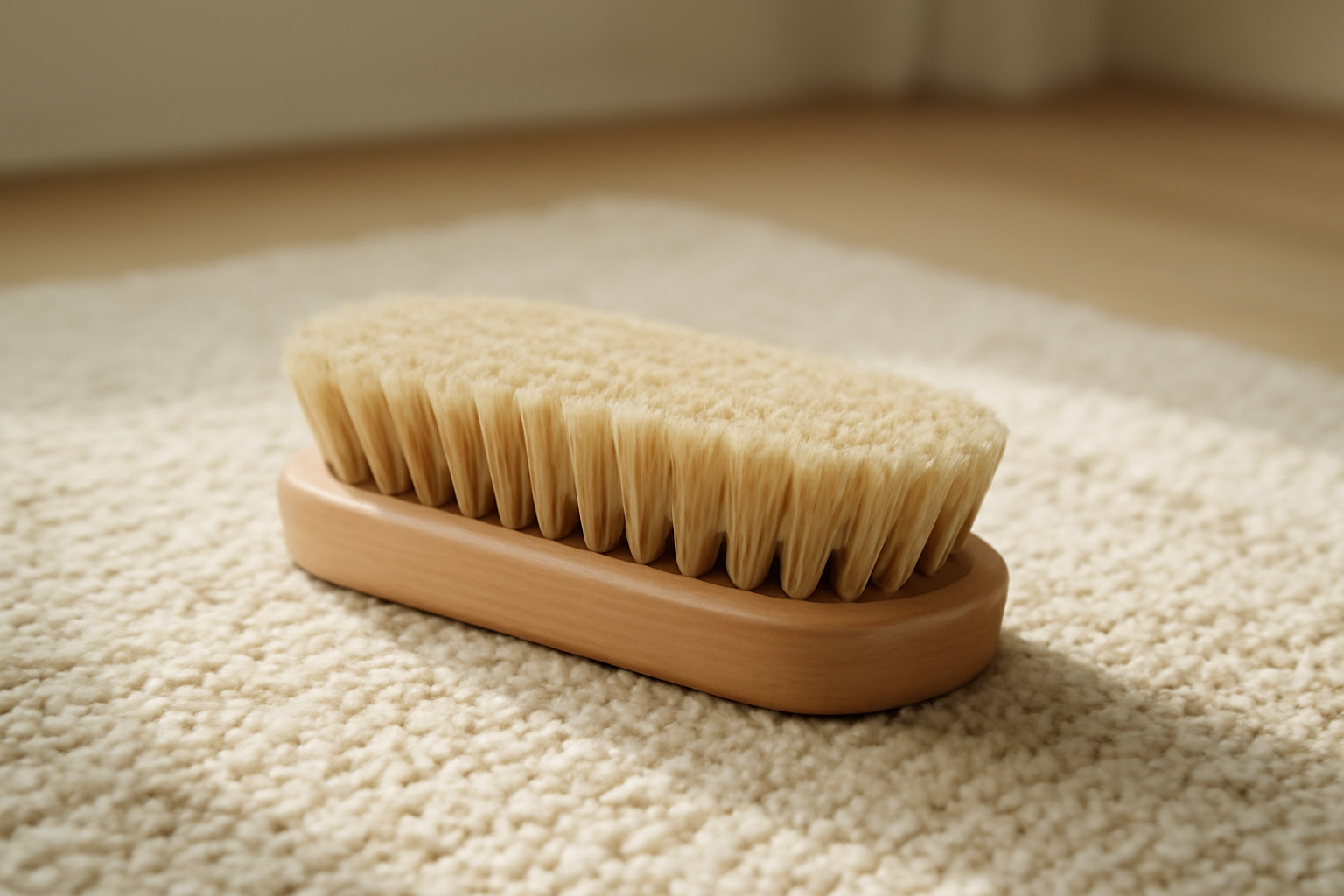 brosse nettoyant chaussure sur tapis intérieur