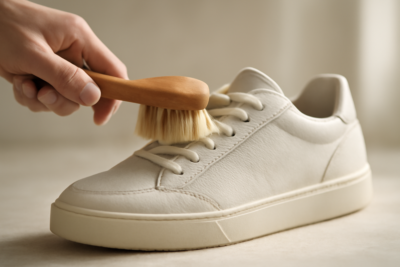 brosse retirant poussière sur chaussure