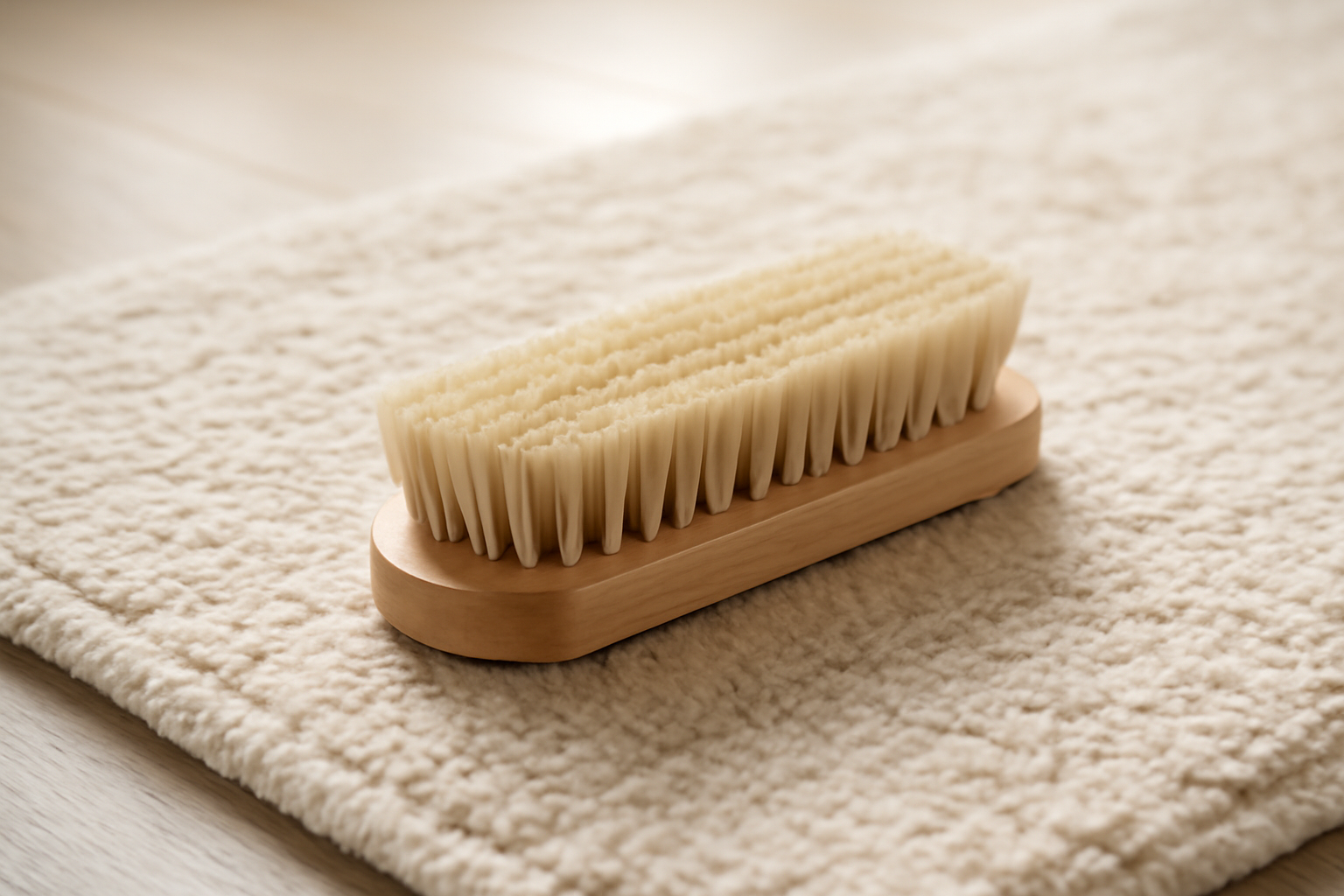 brosse nettoyant chaussure sur tapis