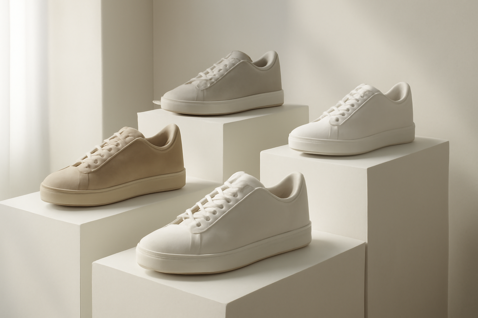annie-chausseur-nouvelles-marques-chaussures-eco-europe chaussures modernes exposées sur présentoir minimaliste
