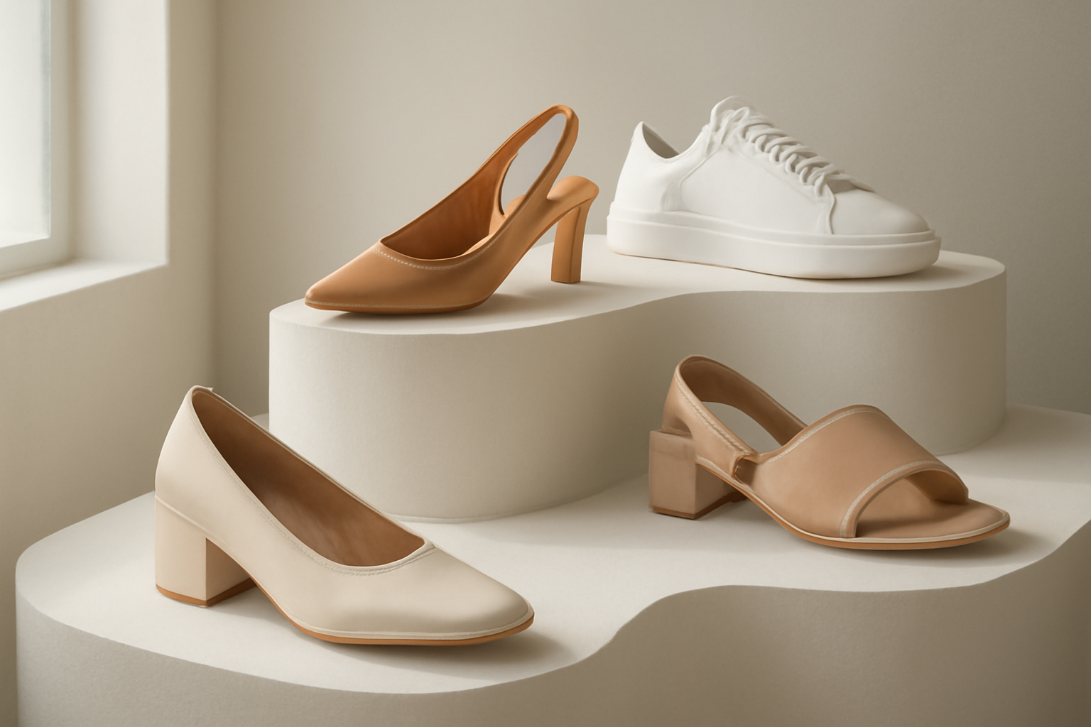 annie-chausseur-nouvelles-marques-chaussures-mode-creative-europe chaussures design exposées sur présentoir