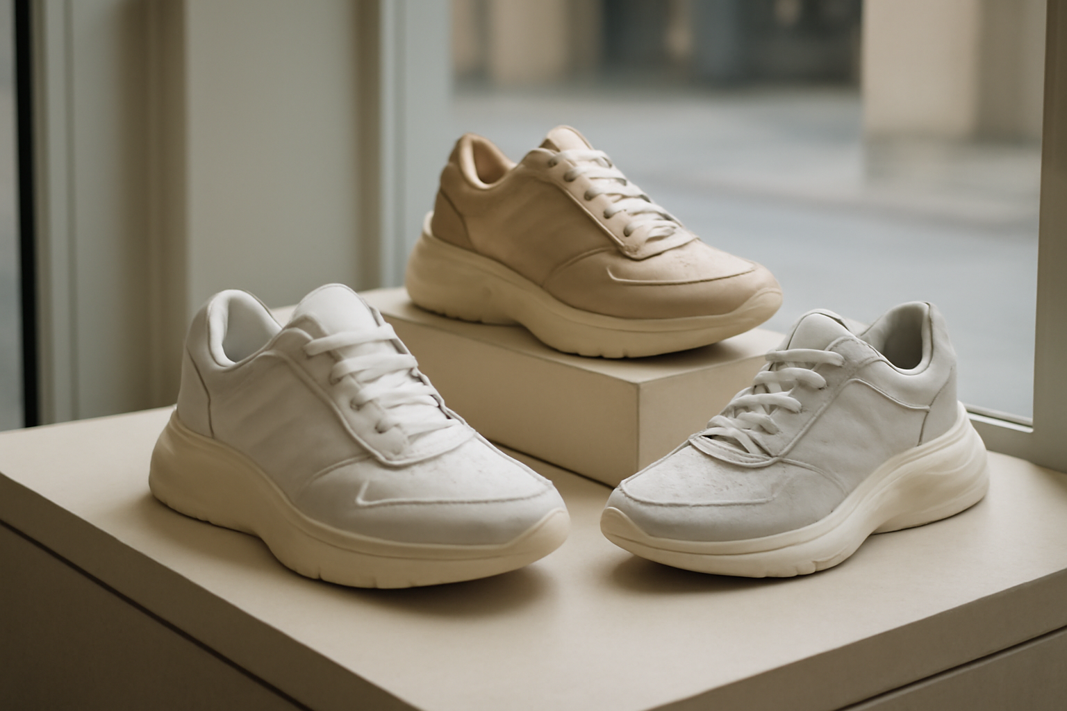 annie-chausseur-nouvelles-sneakers-createurs-paris-mode sneakers design exposées en vitrine