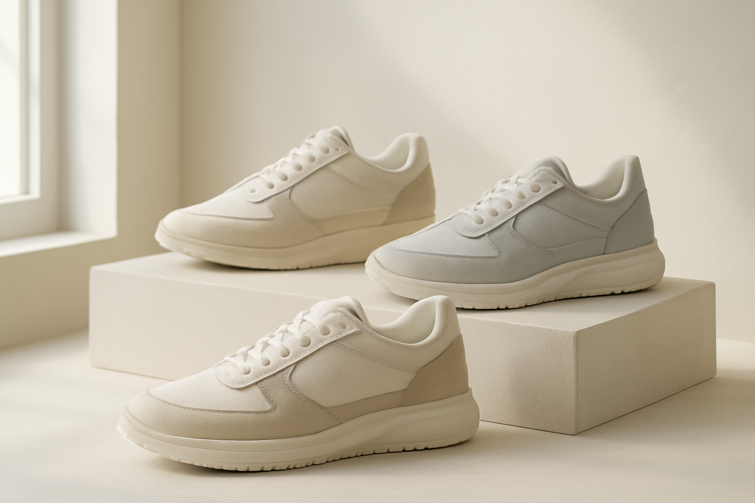 annie-chausseur-nouvelles-sneakers-design-europe sneakers modernes exposées sur présentoir