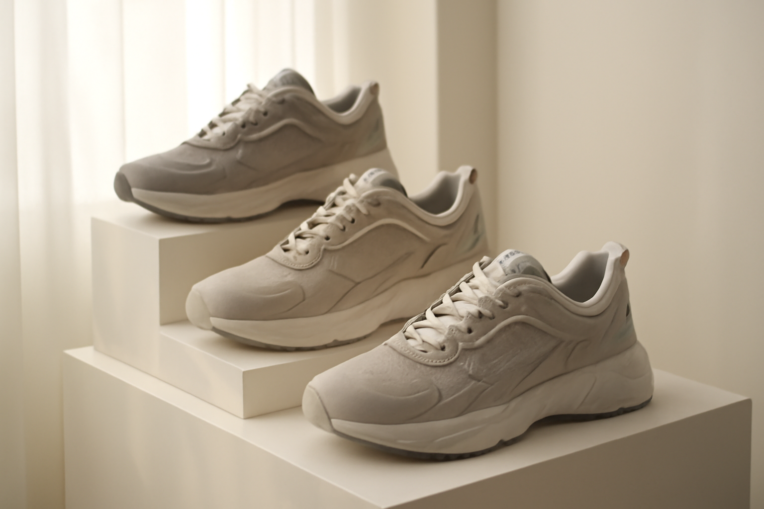 annie-chausseur-nouvelles-sneakers-influence-trail sneakers techniques exposées sur présentoir