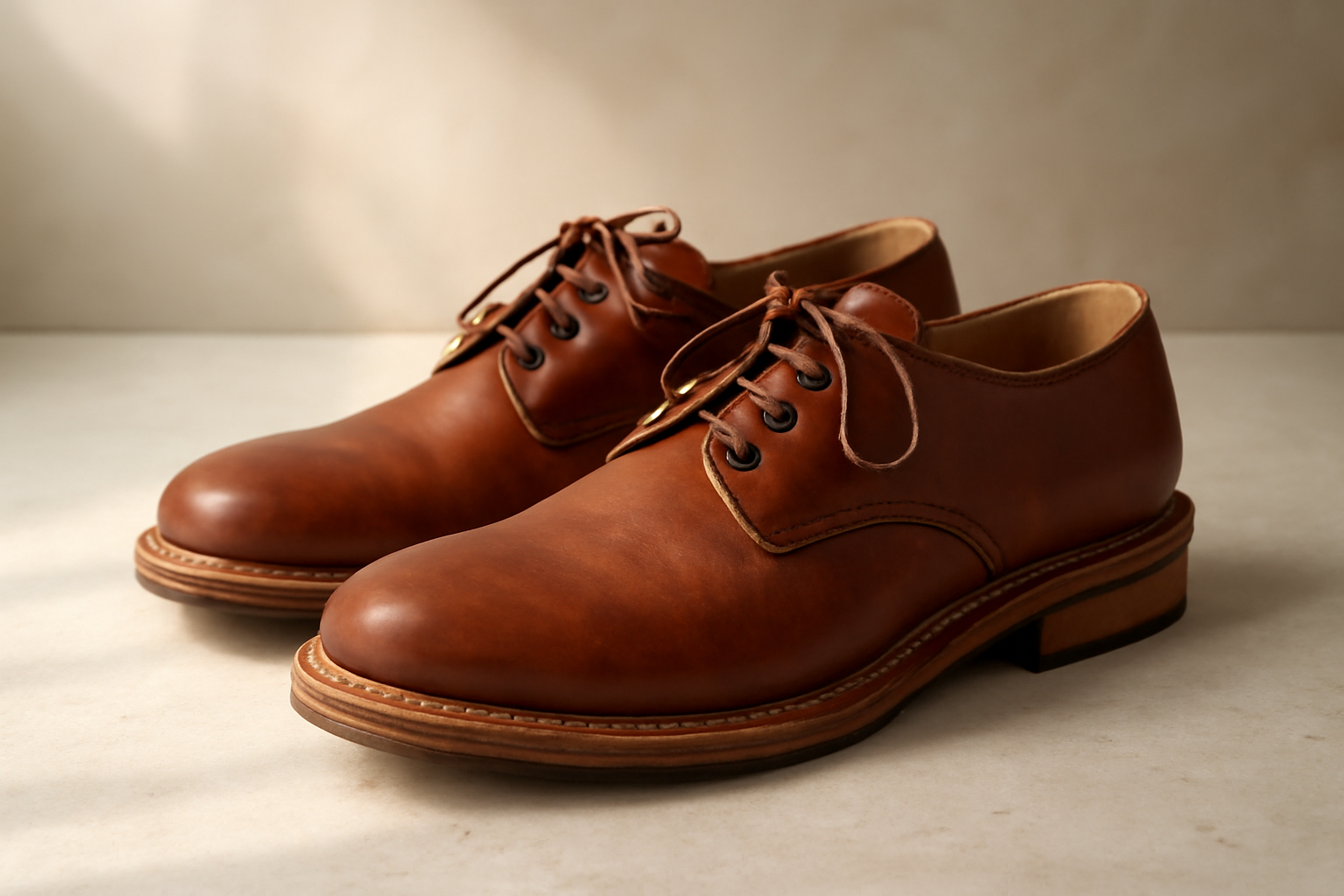chaussures en cuir au style artisanal