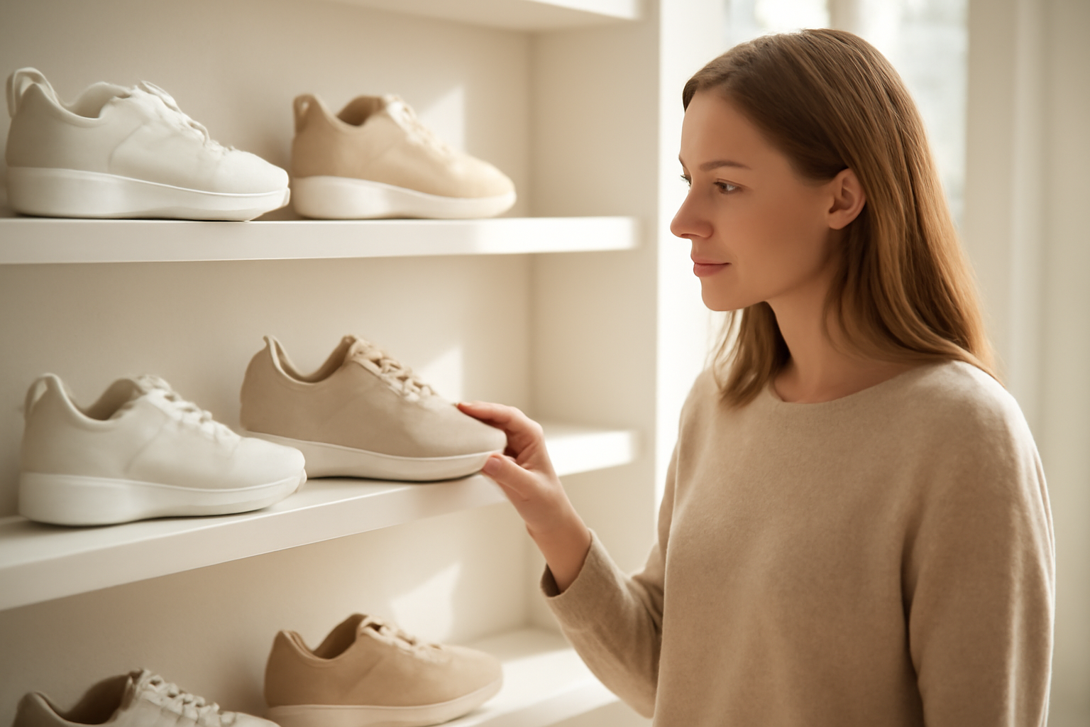 annie-chausseur-ou-trouver-boutique-sneakers-nice client regardant sneakers en boutique
