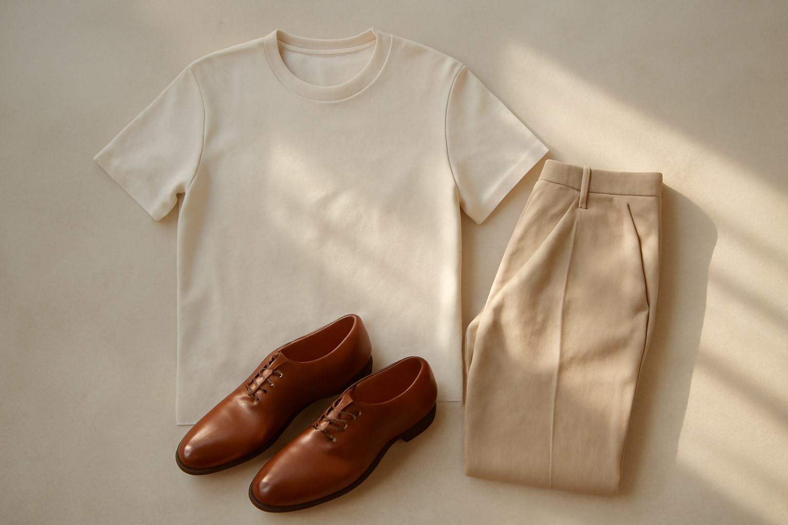 tenue minimaliste avec chaussures en cuir