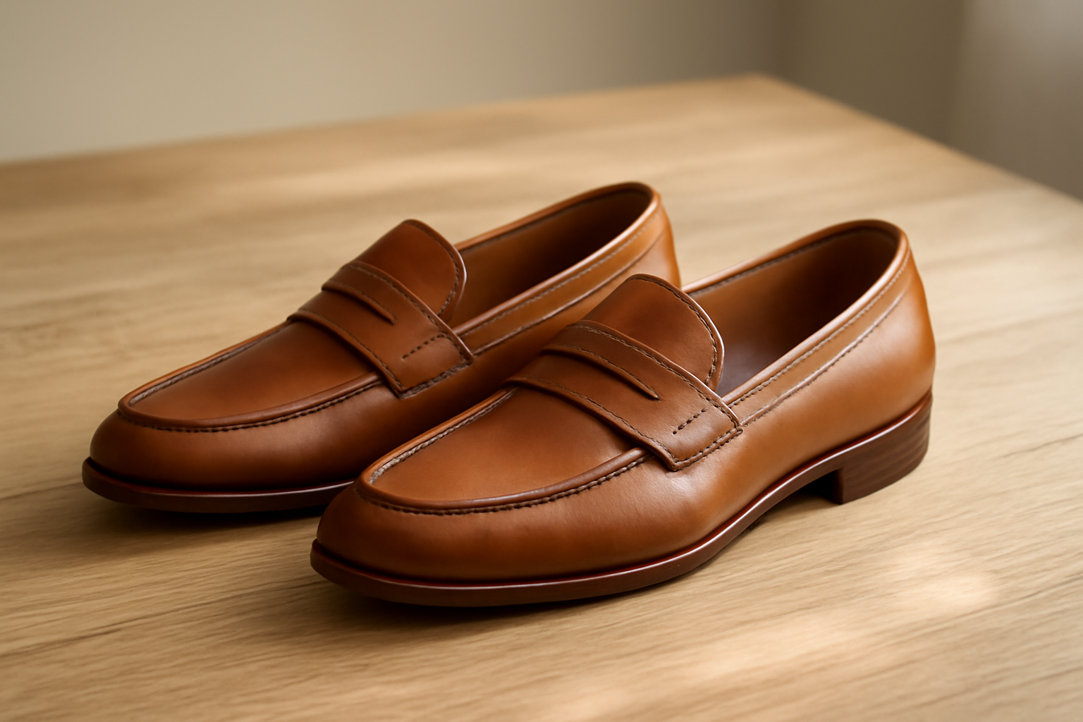 annie-chausseur-sebago-classic-joe-explication mocassins en cuir posés sur surface bois