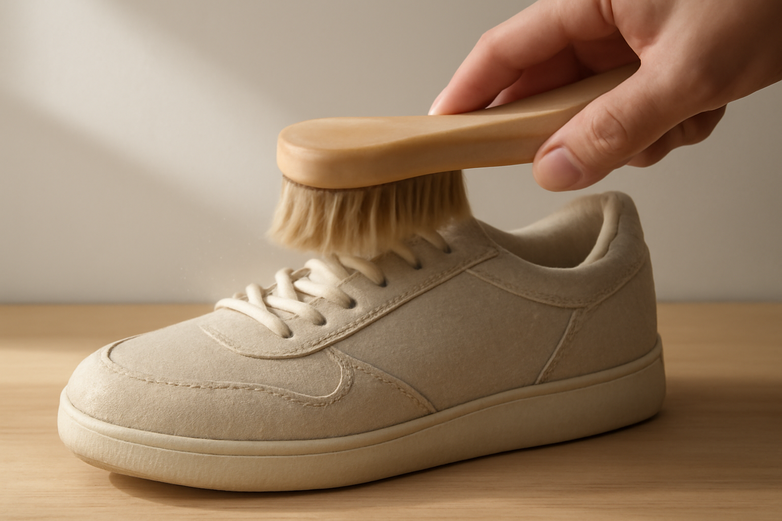 brosse retirant poussière sur chaussure