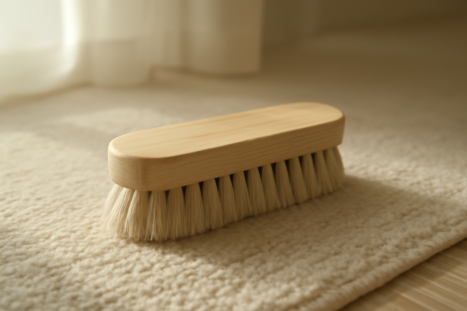 annie-chausseur-nettoyer-chaussures-apres-poussiere-zone-industrielle brosse nettoyant chaussure sur tapis