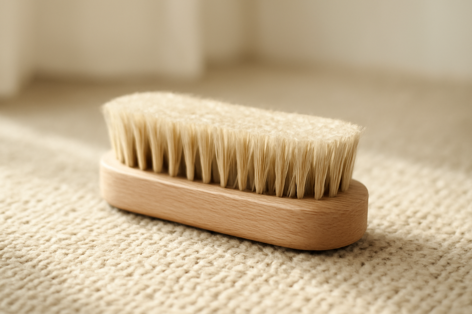 annie-chausseur-nettoyer-chaussures-apres-poussiere-zone-urbaine brosse nettoyant chaussure sur tapis