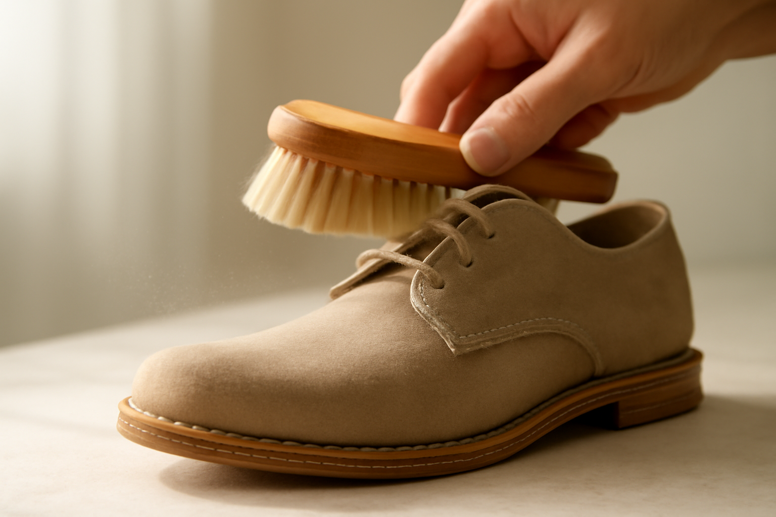 brosse retirant poussière sur chaussure