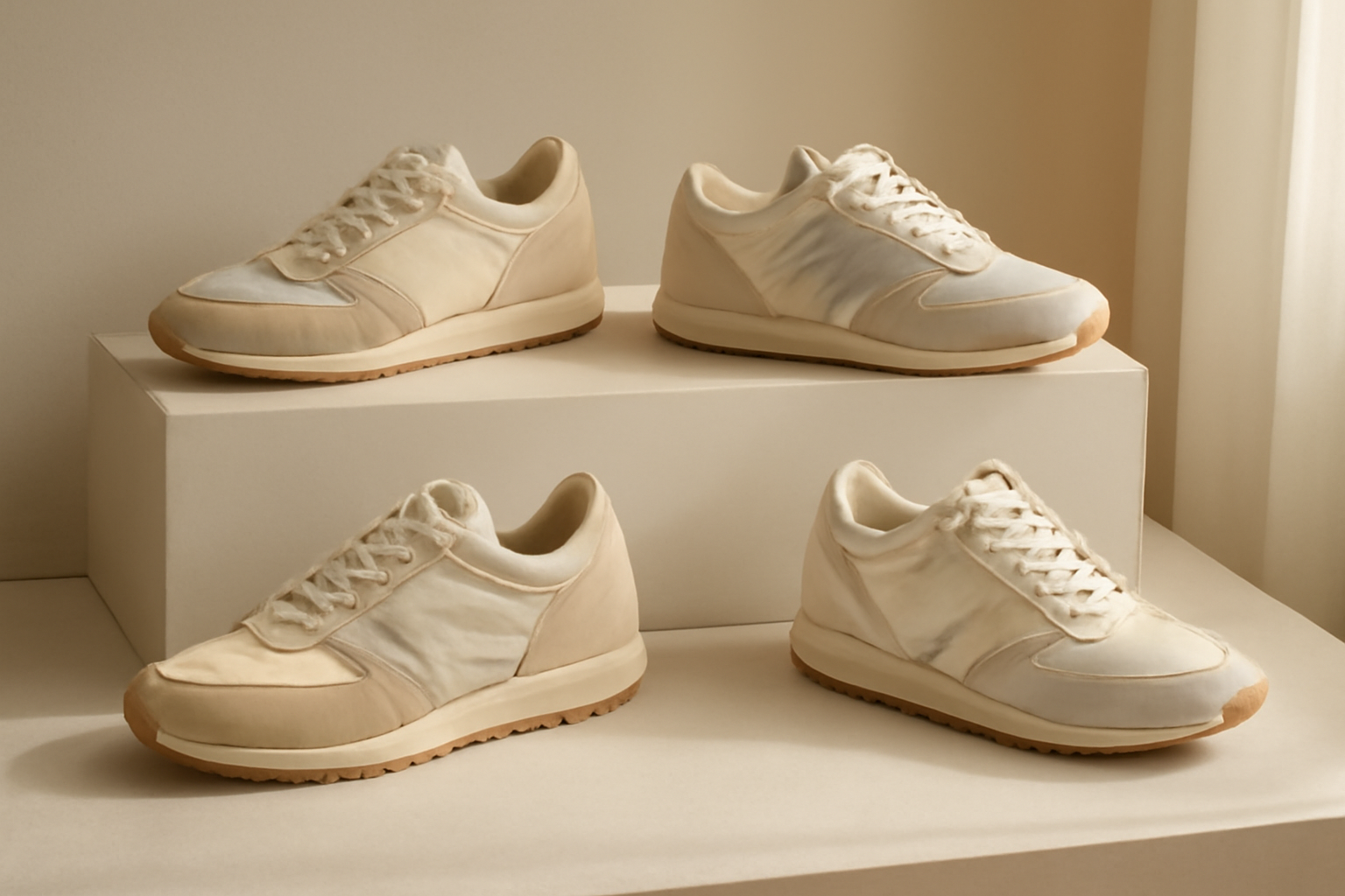 annie-chausseur-nouvelles-sneakers-inspirees-archives-sport sneakers rétro exposées sur présentoir