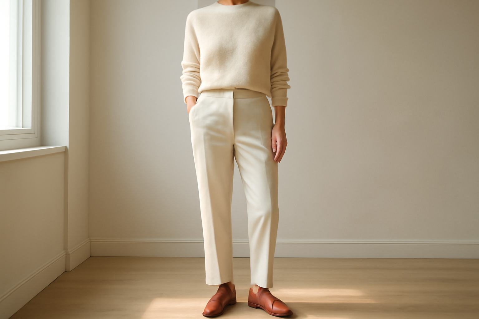 annie-chausseur-porter-chaussures-cuir-style-minimal-quotidien tenue minimaliste avec chaussures en cuir