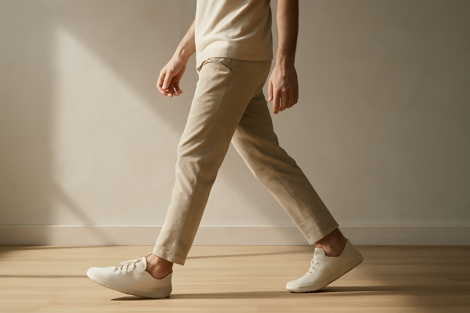 annie-chausseur-porter-chaussures-minimalistes-style-quotidien-homme homme marchant avec chaussures minimalistes