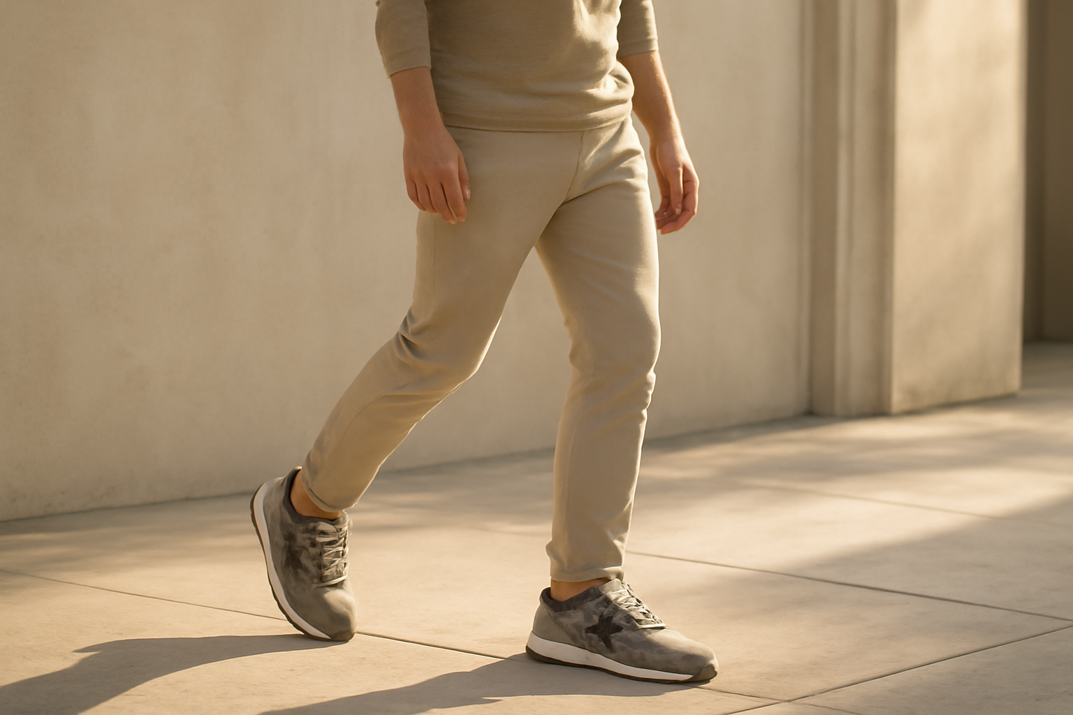 annie-chausseur-porter-chaussures-urbaines-look-casual-homme homme marchant avec chaussures urbaines