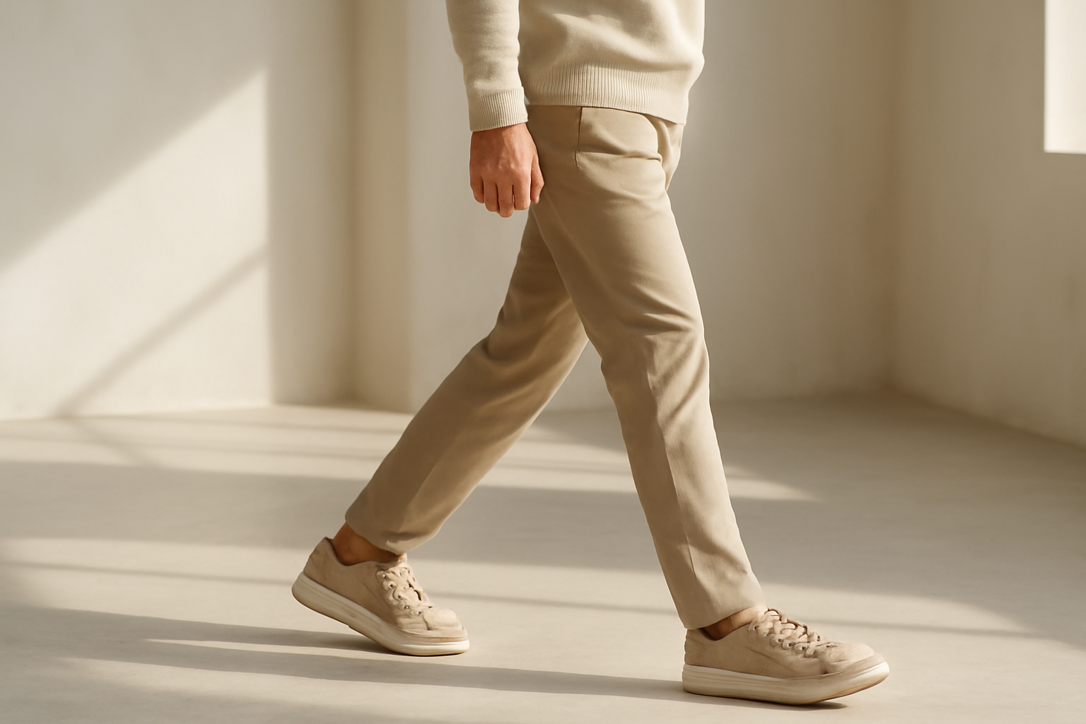 annie-chausseur-porter-chaussures-urbaines-look-simple-homme homme marchant avec chaussures urbaines