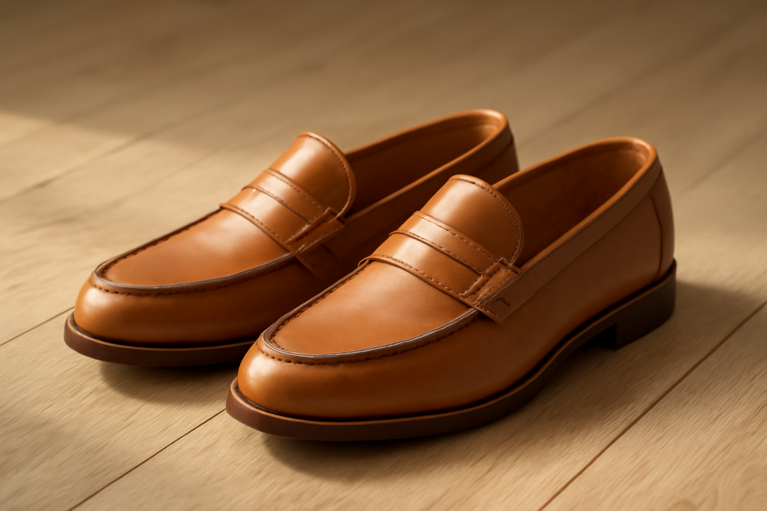 annie-chausseur-sebago-classic-dan-cuir-explication mocassins en cuir posés sur sol bois