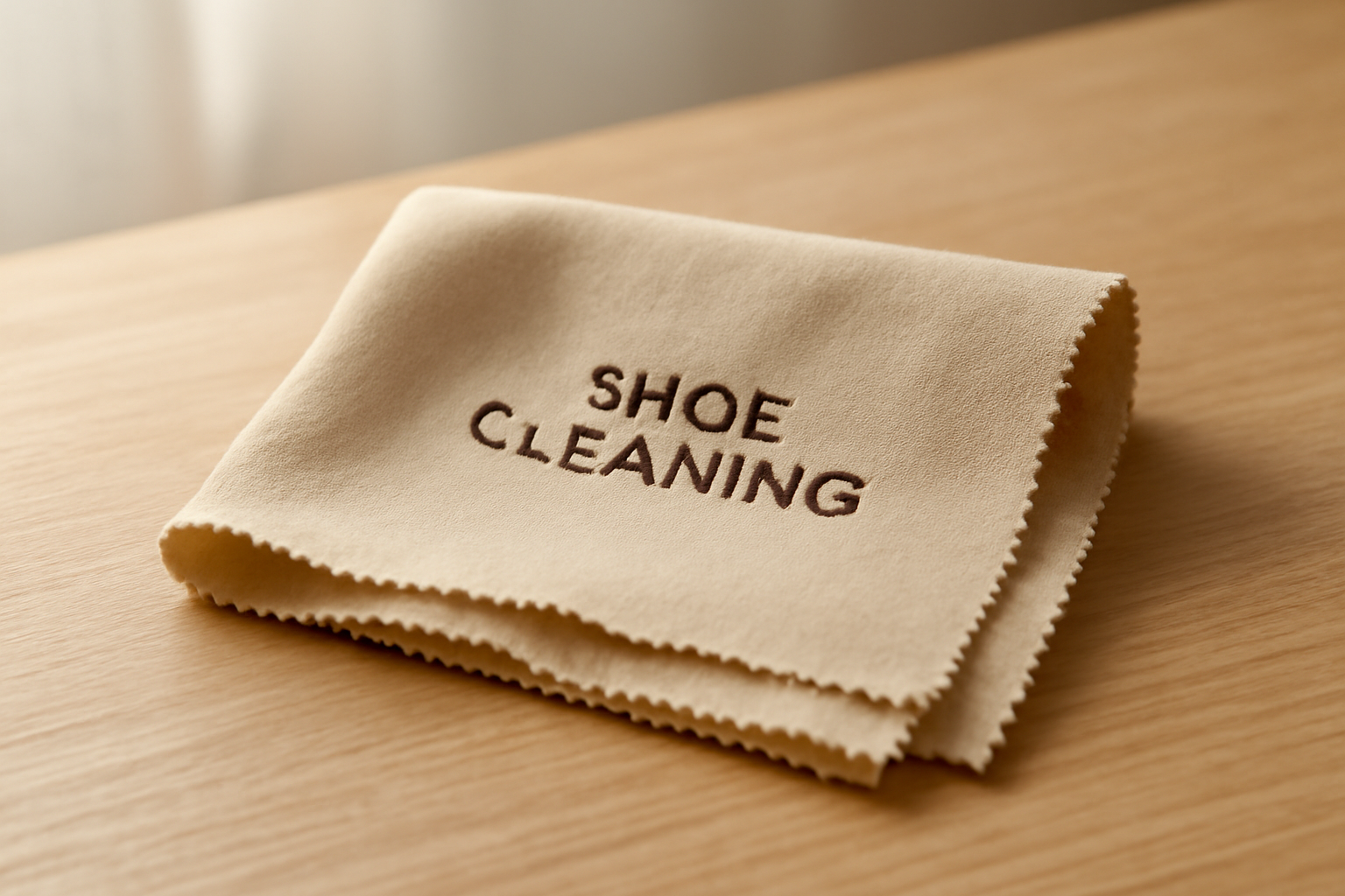 annie-chausseur-enlever-traces-poussiere-chaussures-centre-ville chiffon nettoyant chaussure sur table