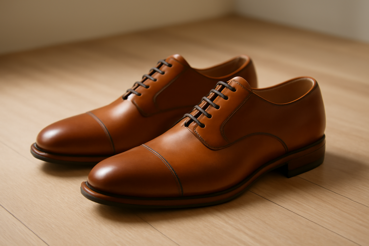annie-chausseur-loake-tuscany-explication chaussures en cuir élégantes posées sur sol bois