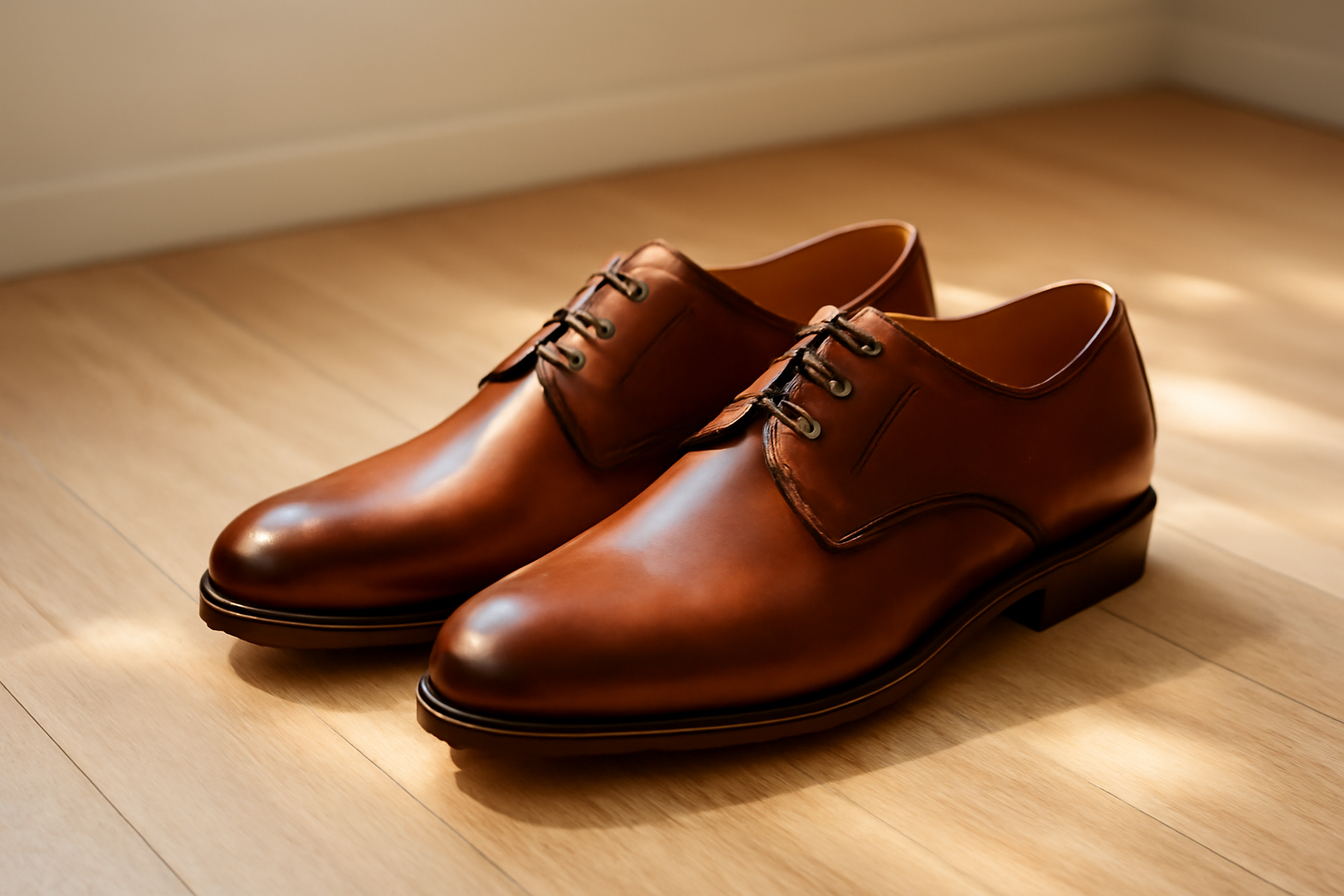 annie-chausseur-loake-windsor-explication chaussures en cuir élégantes posées sur sol bois