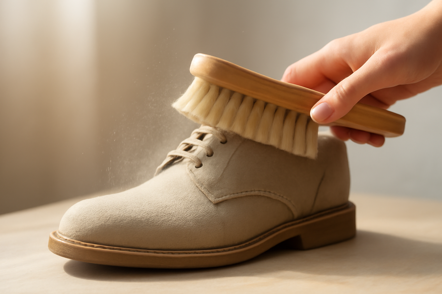 brosse retirant poussière sur chaussure
