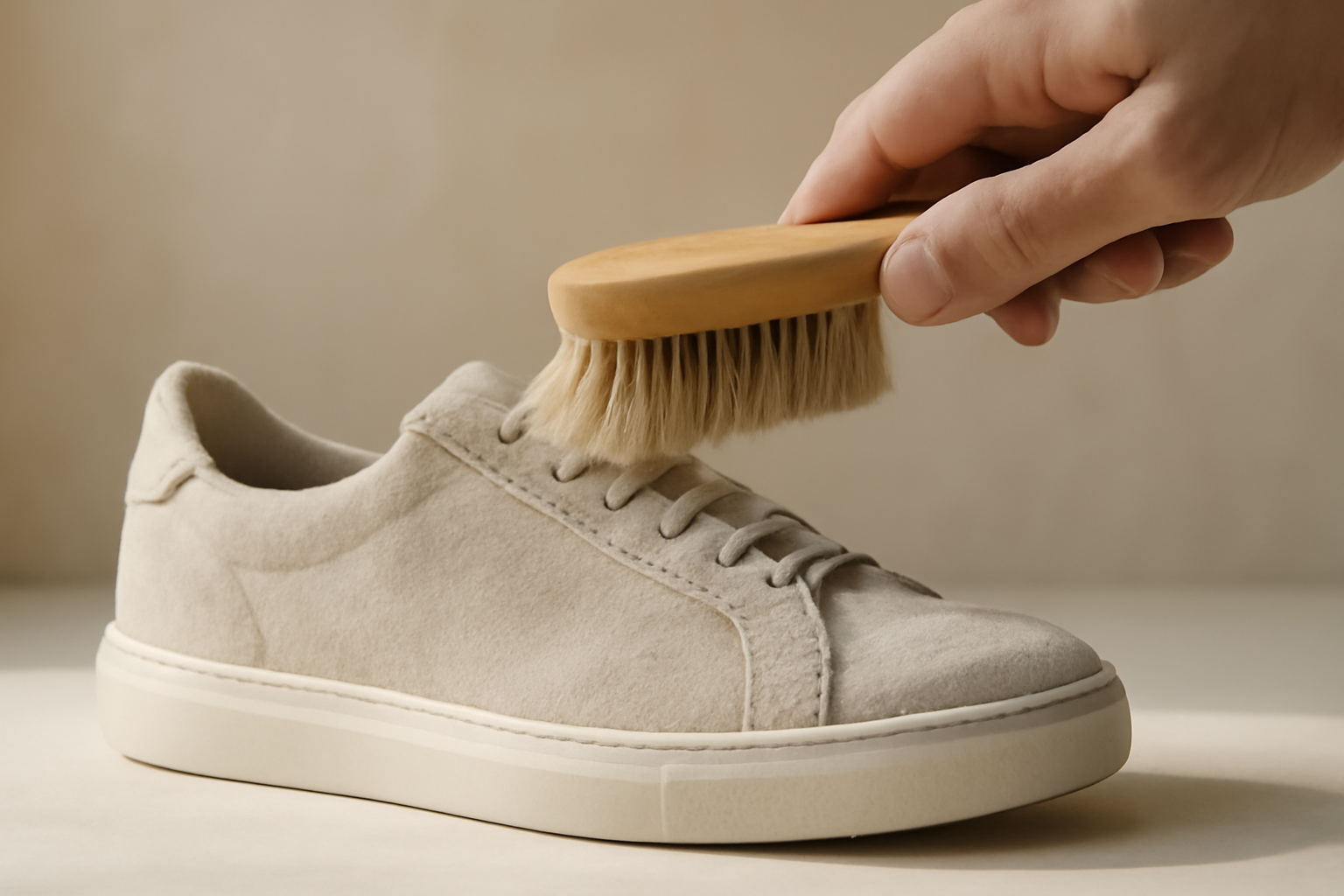 brosse retirant poussière sur chaussure