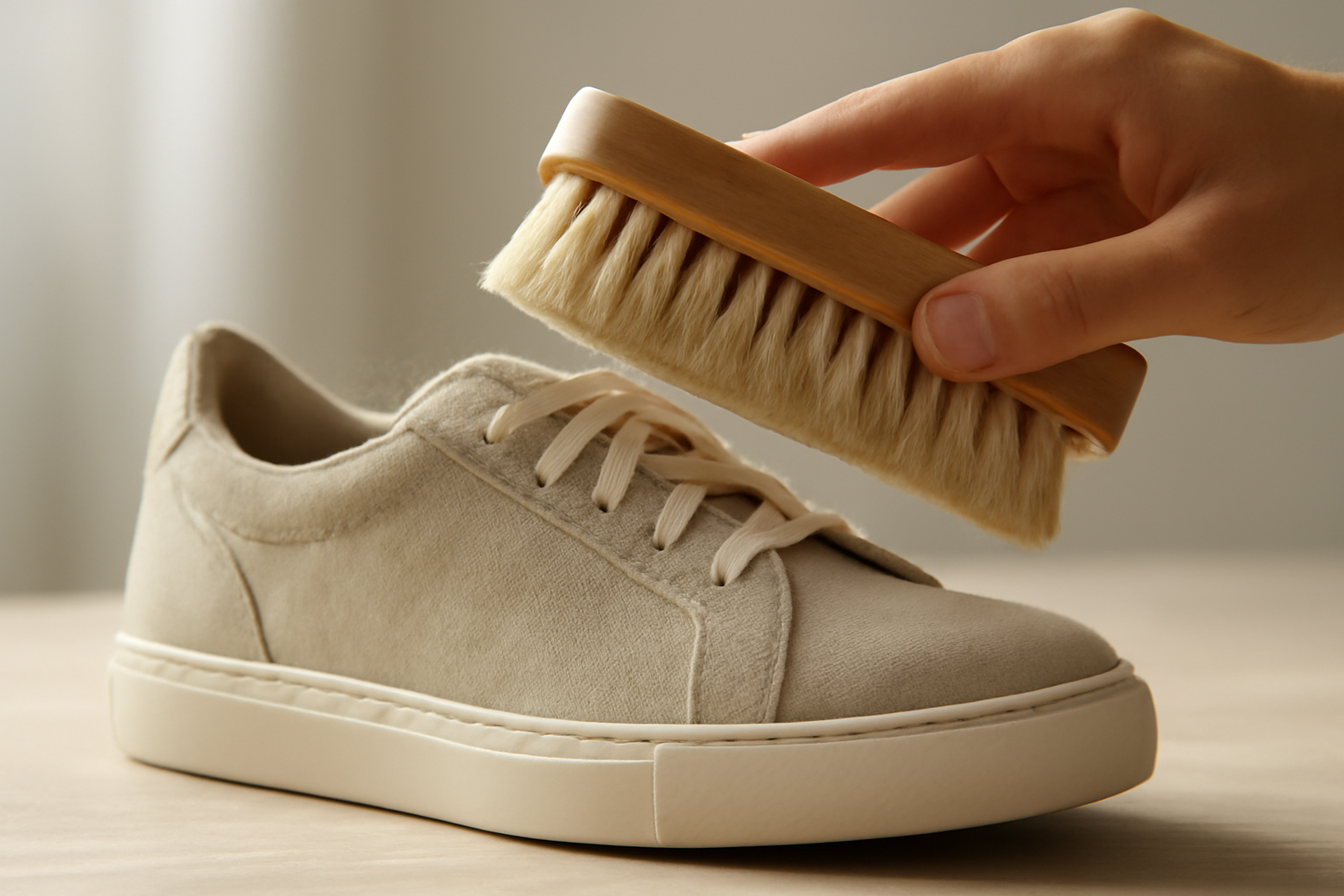 brosse retirant poussière sur chaussure