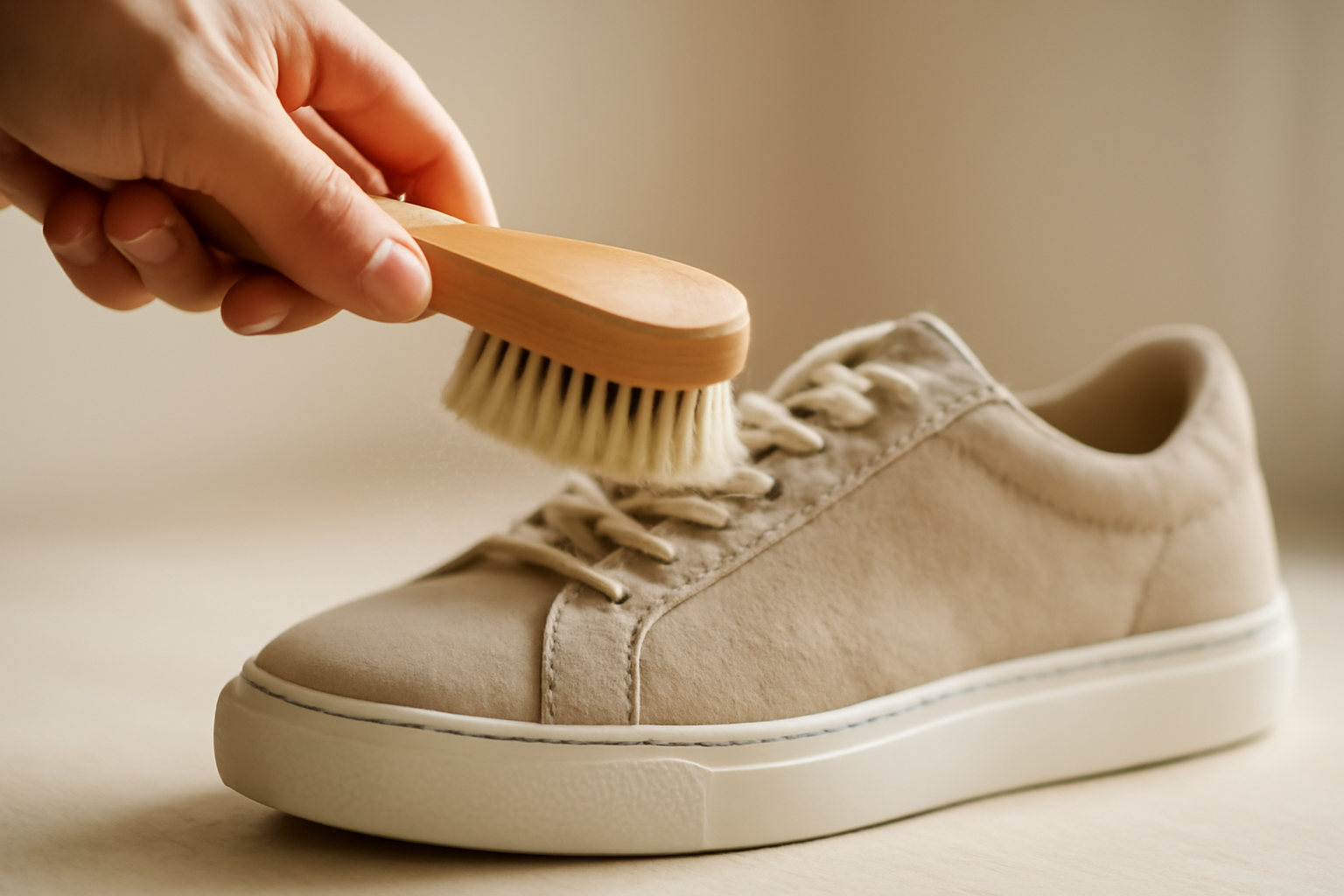 brosse retirant poussière sur chaussure