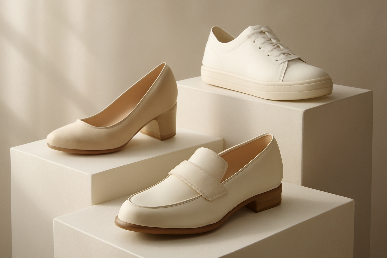 chaussures design exposées sur présentoir