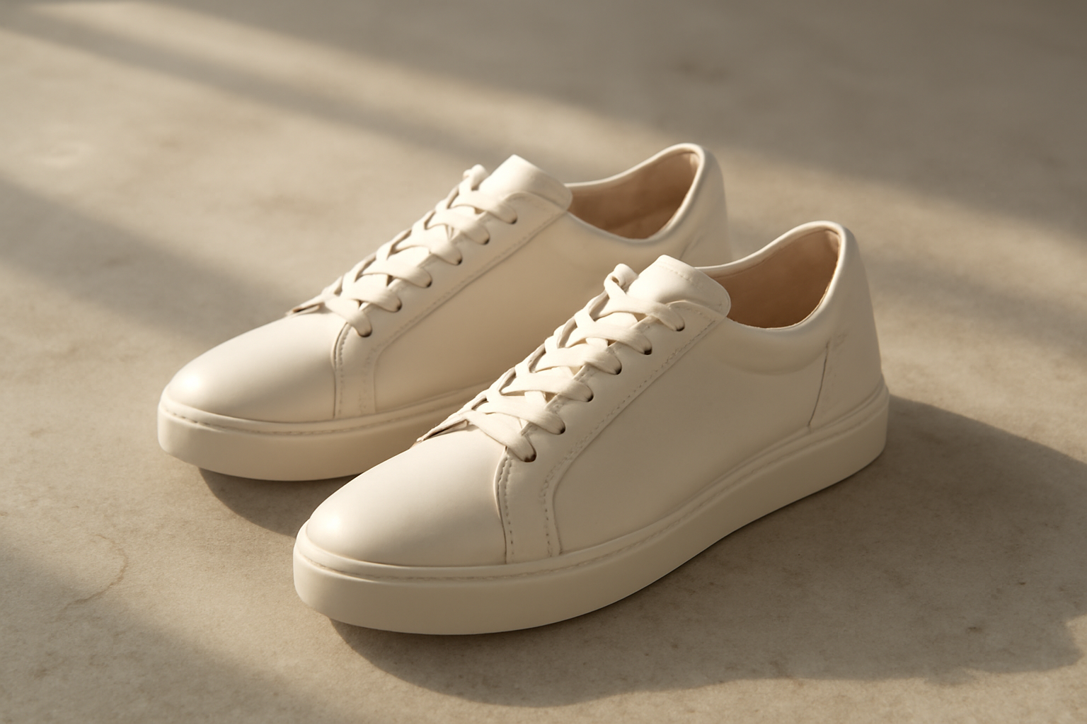 annie-chausseur-novesta-marathon-leather-explication sneakers en cuir posées sur sol béton