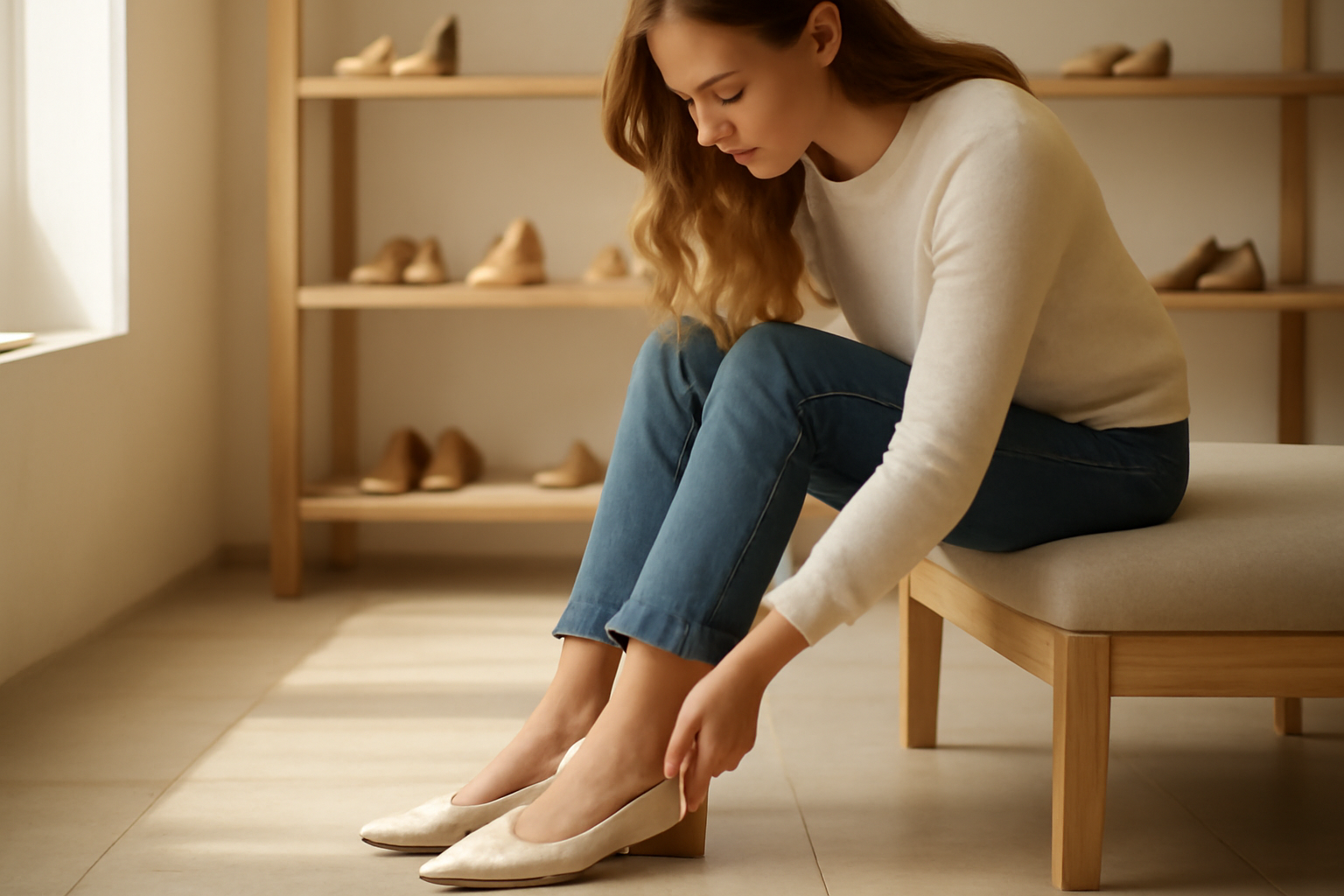 annie-chausseur-ou-trouver-chaussures-homme-cholet client essayant chaussures en boutique
