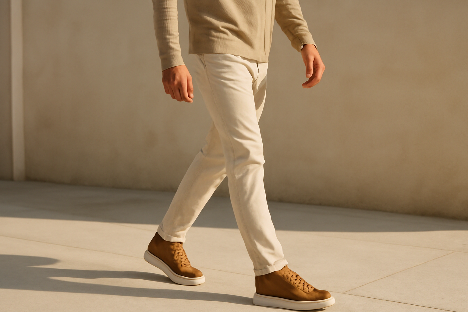 annie-chausseur-porter-chaussures-urbaines-look-casual-homme homme marchant avec chaussures urbaines