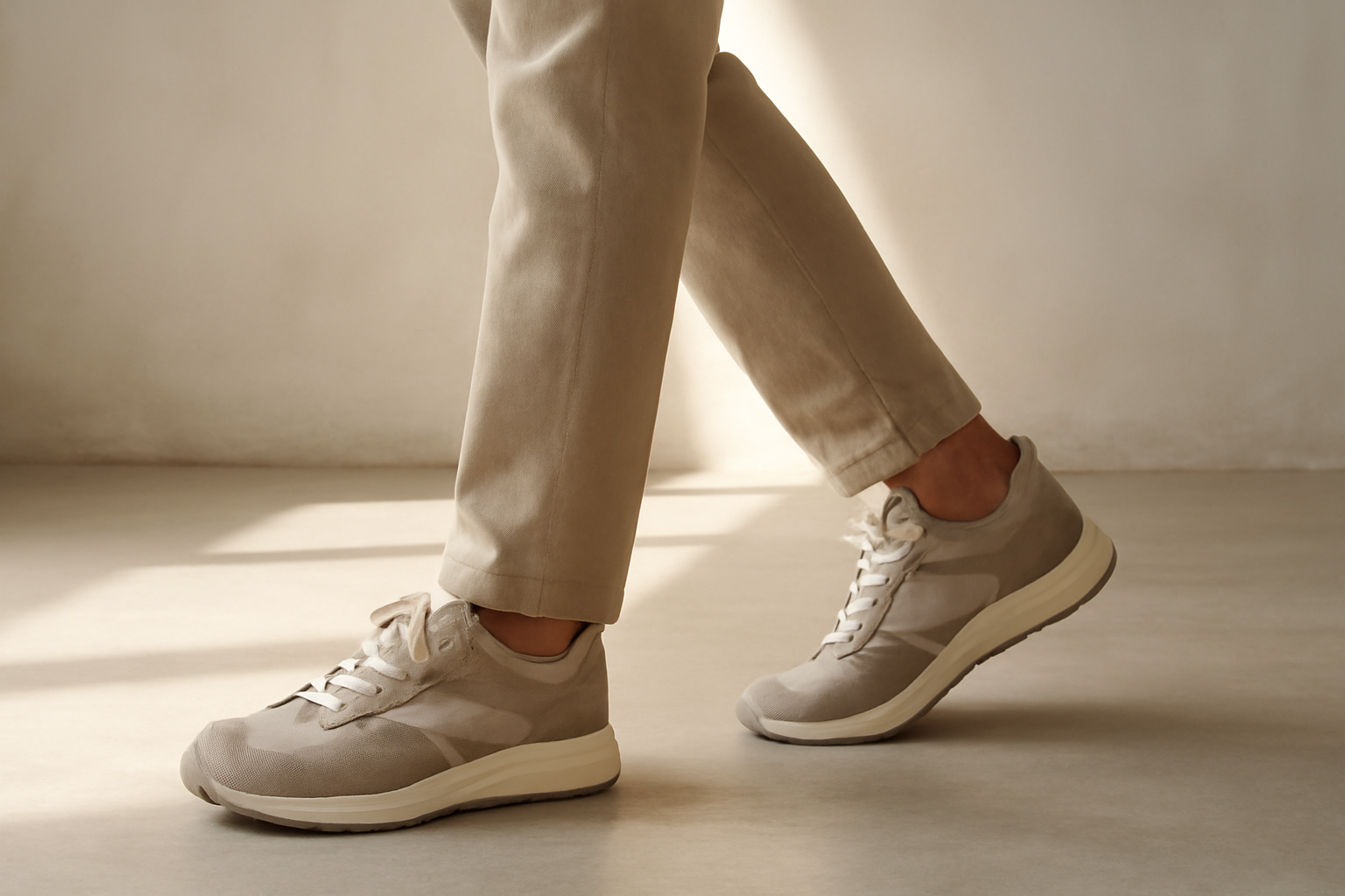 annie-chausseur-porter-chaussures-urbaines-look-minimaliste personne marchant avec chaussures urbaines