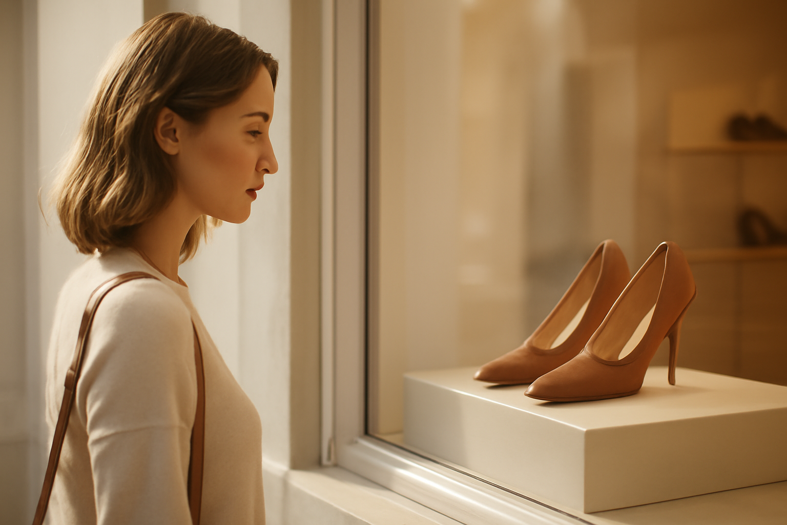 annie-chausseur-quel-magasin-chaussures-chartres-centre client regardant chaussures en vitrine